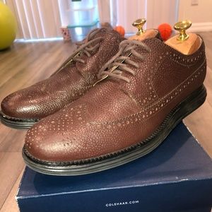 COLE HAAN CHESTNUT GRAIN DRESS SHOE SZ 9